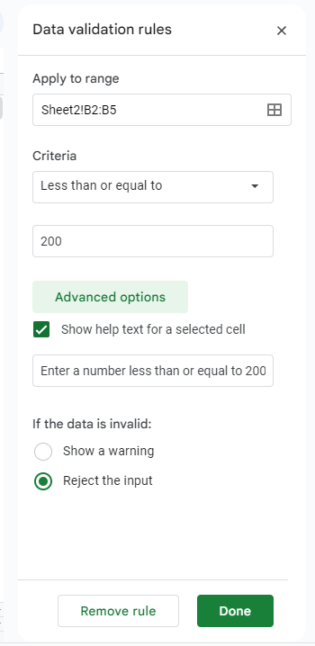 Byte Size Creator | Google Sheets Data Validation Guide